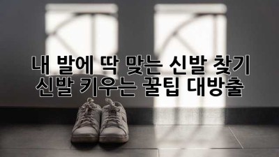 내 발에 딱 맞는 신발 찾기: 신발 키우는 꿀팁 대방출!