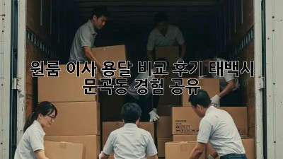 원룸 이사, 용달 비교 후기: 태백시 문곡동 경험 공유